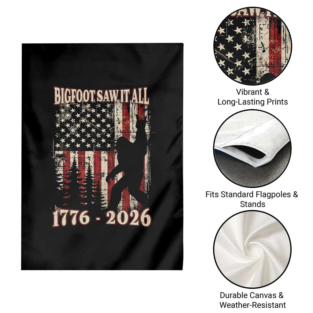 Bigfoot 250th Anniversary USA Garden Flag Bigfoot Saw It All 1776 2026 4th of July