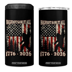 Bigfoot 250th Anniversary USA 4 in 1 Can Cooler Tumbler Bigfoot Saw It All 1776 2026 4th of July
