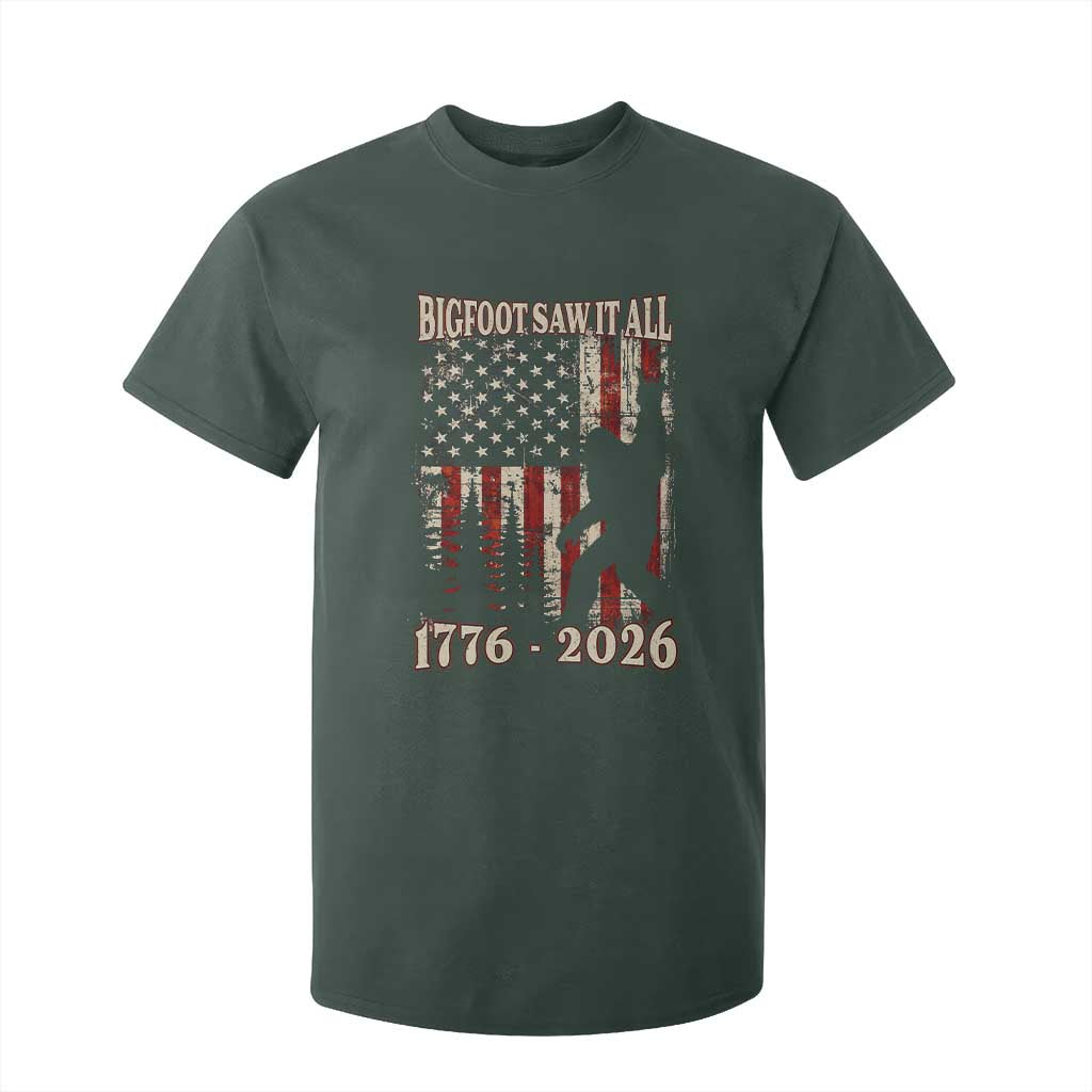 Bigfoot 250th Anniversary USA T Shirt For Kid Bigfoot Saw It All 1776 2026 4th of July
