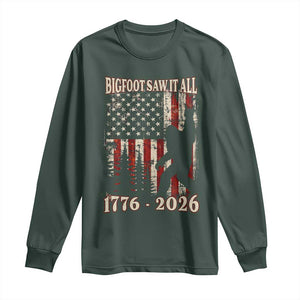 Bigfoot 250th Anniversary USA Long Sleeve Shirt Bigfoot Saw It All 1776 2026 4th of July