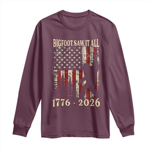 Bigfoot 250th Anniversary USA Long Sleeve Shirt Bigfoot Saw It All 1776 2026 4th of July