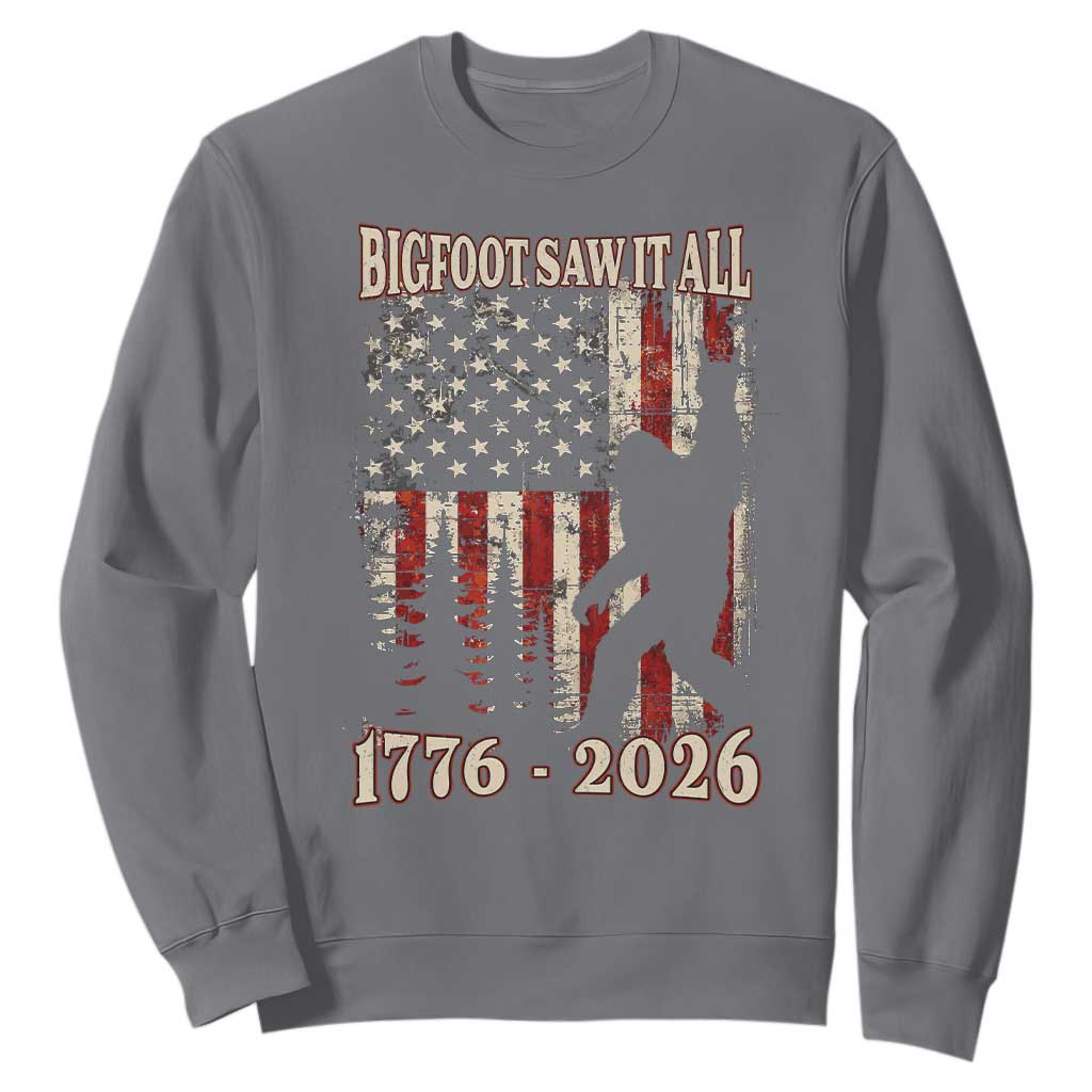 Bigfoot 250th Anniversary USA Sweatshirt Bigfoot Saw It All 1776 2026 4th of July