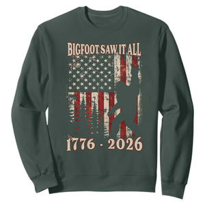 Bigfoot 250th Anniversary USA Sweatshirt Bigfoot Saw It All 1776 2026 4th of July
