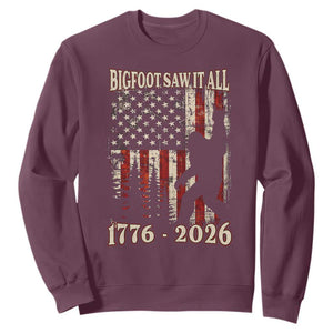 Bigfoot 250th Anniversary USA Sweatshirt Bigfoot Saw It All 1776 2026 4th of July