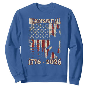 Bigfoot 250th Anniversary USA Sweatshirt Bigfoot Saw It All 1776 2026 4th of July