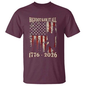 Bigfoot 250th Anniversary USA T Shirt Bigfoot Saw It All 1776 2026 4th of July