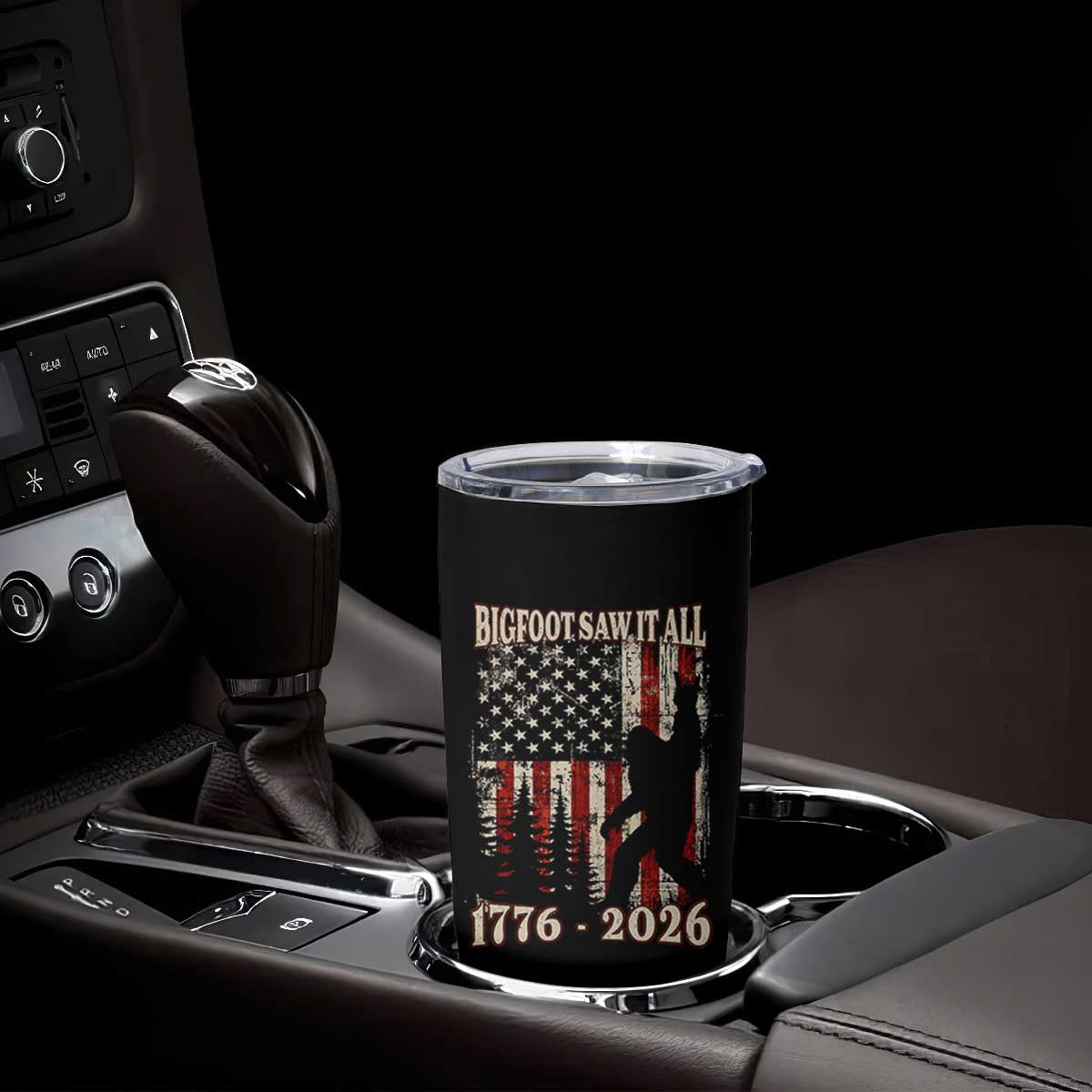 Bigfoot 250th Anniversary USA Tumbler Cup Bigfoot Saw It All 1776 2026 4th of July
