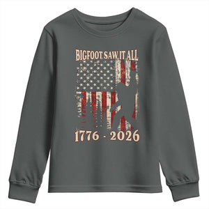 Bigfoot 250th Anniversary USA Youth Sweatshirt Bigfoot Saw It All 1776 2026 4th of July