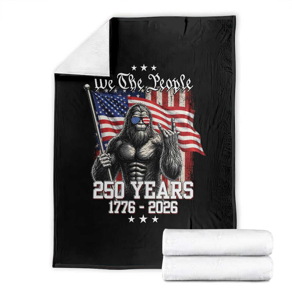 250th Anniversary USA Bigfoot Throw Blanket Sasquatch 250 Years Independence