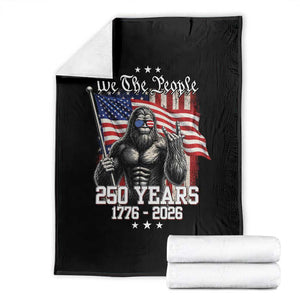 250th Anniversary USA Bigfoot Throw Blanket Sasquatch 250 Years Independence