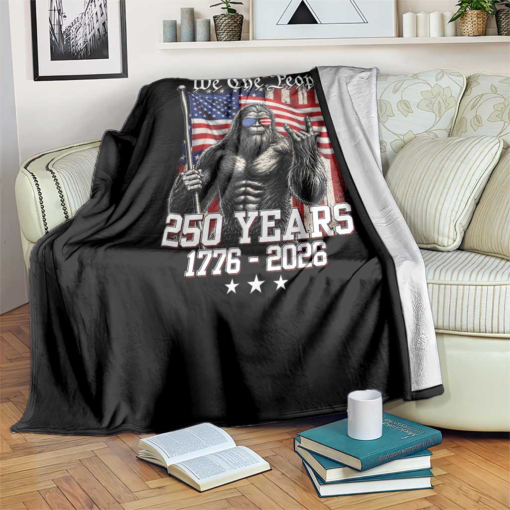 250th Anniversary USA Bigfoot Throw Blanket Sasquatch 250 Years Independence