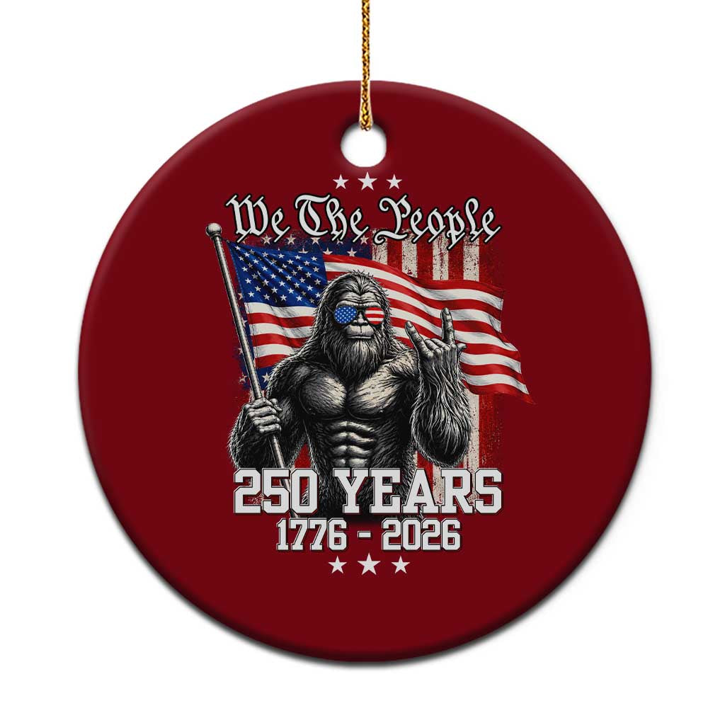 250th Anniversary USA Bigfoot Ceramic Ornament Sasquatch 250 Years Independence