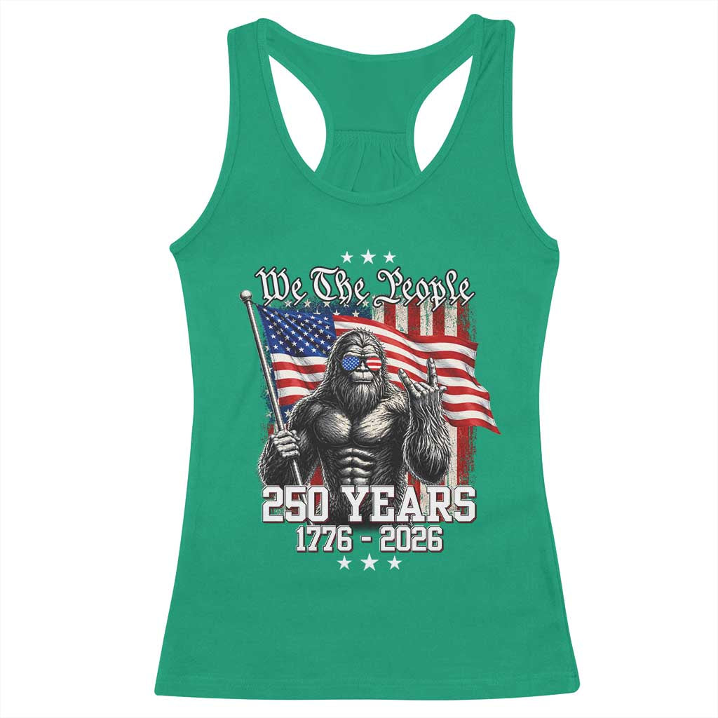 250th Anniversary USA Bigfoot Racerback Tank Top Sasquatch 250 Years Independence