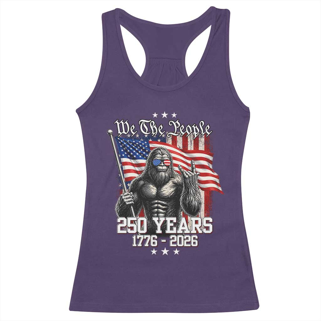 250th Anniversary USA Bigfoot Racerback Tank Top Sasquatch 250 Years Independence
