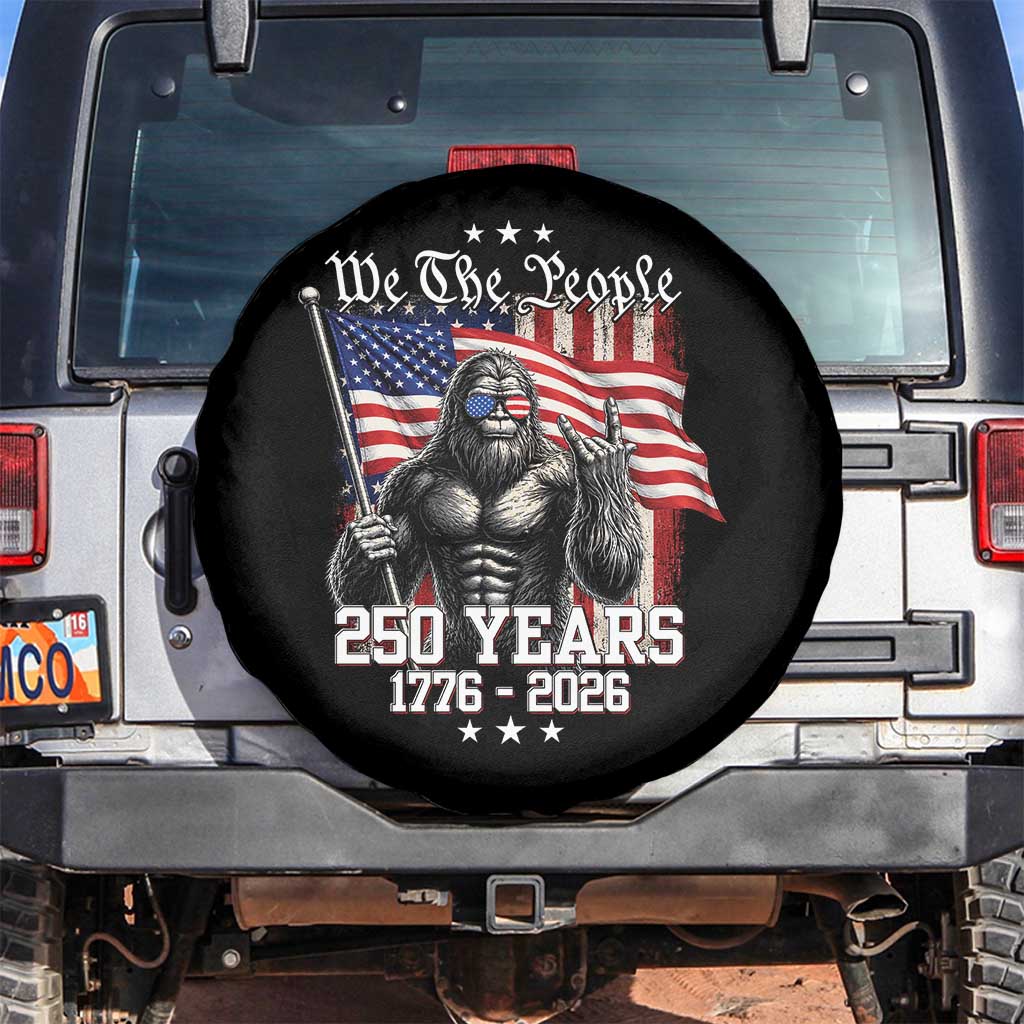 250th Anniversary USA Bigfoot Spare Tire Cover Sasquatch 250 Years Independence TS11 No hole Black Print Your Wear