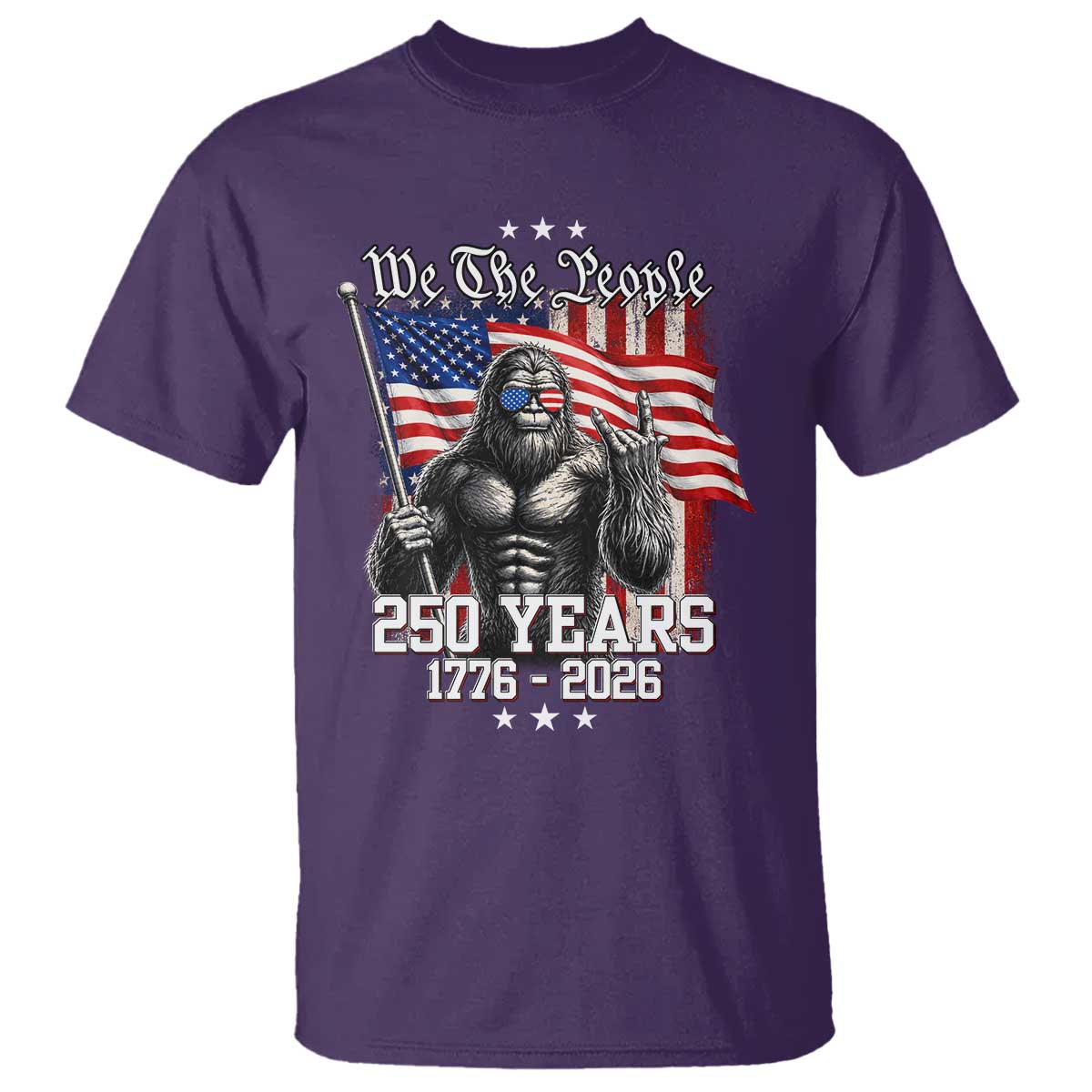 250th Anniversary USA Bigfoot T Shirt Sasquatch 250 Years Independence