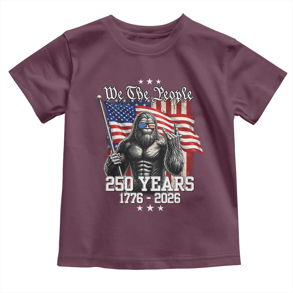 250th Anniversary USA Bigfoot Toddler T Shirt Sasquatch 250 Years Independence