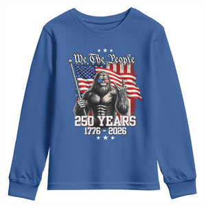 250th Anniversary USA Bigfoot Youth Sweatshirt Sasquatch 250 Years Independence