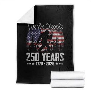 Bigfoot 250 Years American Flag Patriotic 1776 2026 Throw Blanket