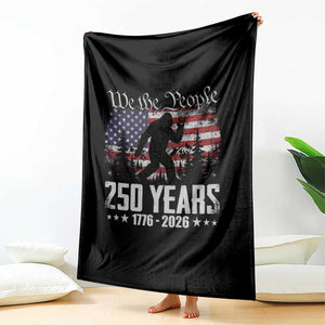 Bigfoot 250 Years American Flag Patriotic 1776 2026 Throw Blanket