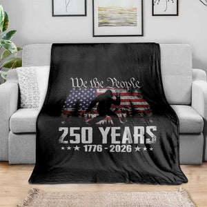 Bigfoot 250 Years American Flag Patriotic 1776 2026 Throw Blanket