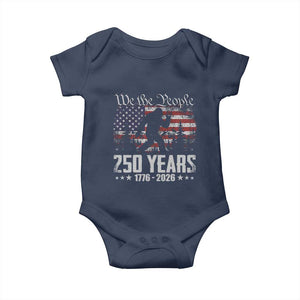 Bigfoot 250 Years American Flag Patriotic 1776 2026 Baby Onesie