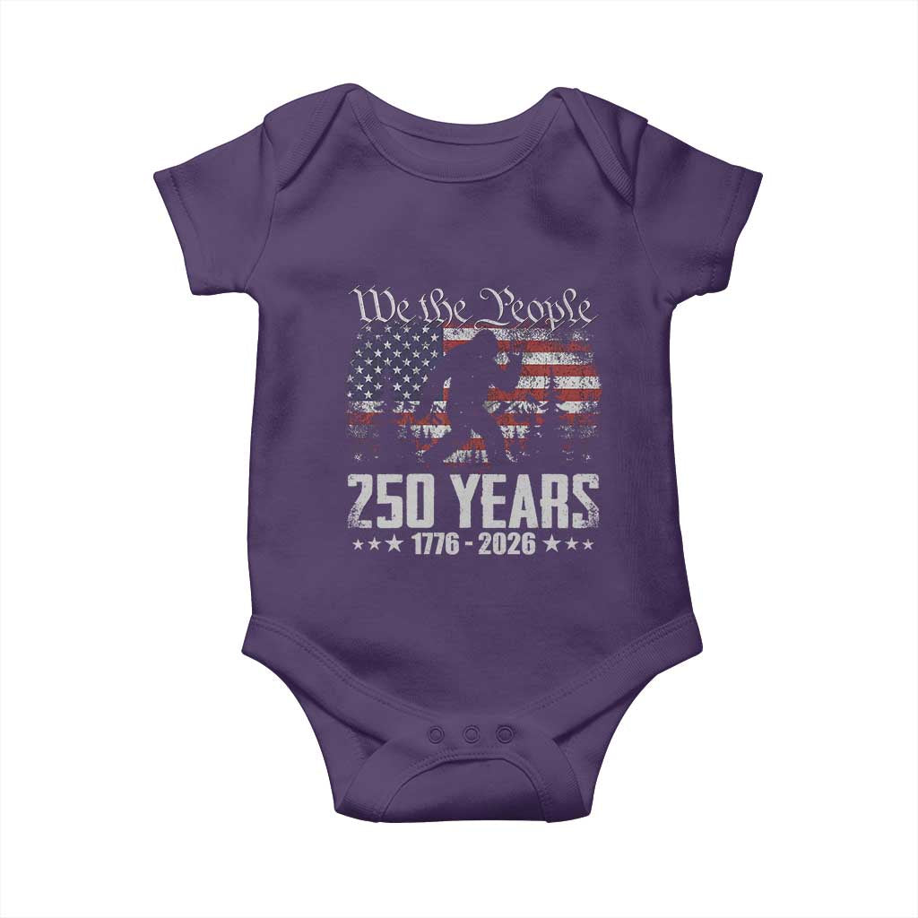 Bigfoot 250 Years American Flag Patriotic 1776 2026 Baby Onesie