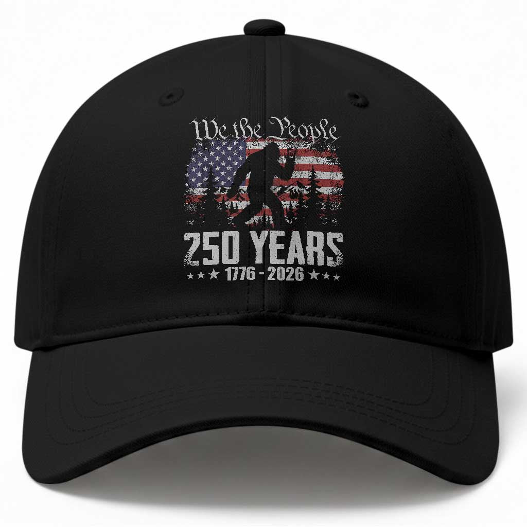 Bigfoot 250 Years American Flag Patriotic 1776 2026 Baseball Cap