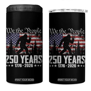 Bigfoot 250 Years American Flag Patriotic 1776 2026 4 in 1 Can Cooler Tumbler