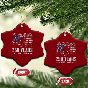 Bigfoot 250 Years American Flag Patriotic 1776 2026 Ceramic Ornament