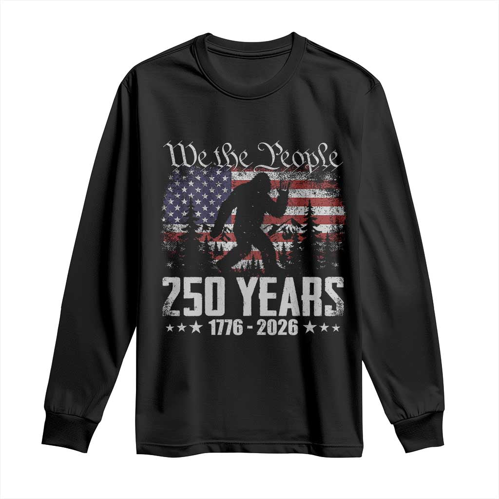 Bigfoot 250 Years American Flag Patriotic 1776 2026 Long Sleeve Shirt TS11 Black Print Your Wear