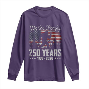 Bigfoot 250 Years American Flag Patriotic 1776 2026 Long Sleeve Shirt TS11 Purple Print Your Wear
