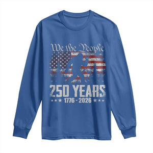Bigfoot 250 Years American Flag Patriotic 1776 2026 Long Sleeve Shirt TS11 Royal Blue Print Your Wear