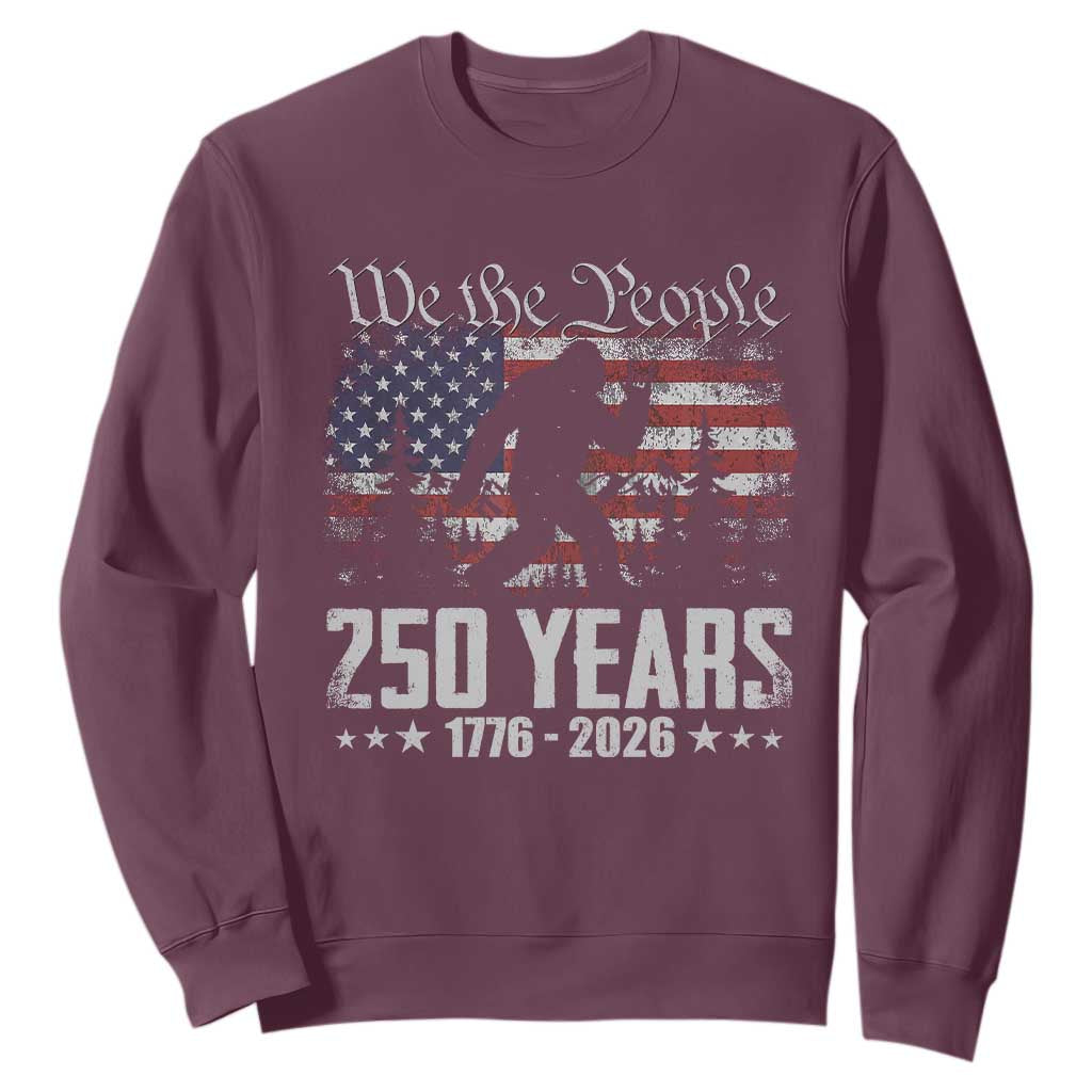Bigfoot 250 Years American Flag Patriotic 1776 2026 Sweatshirt