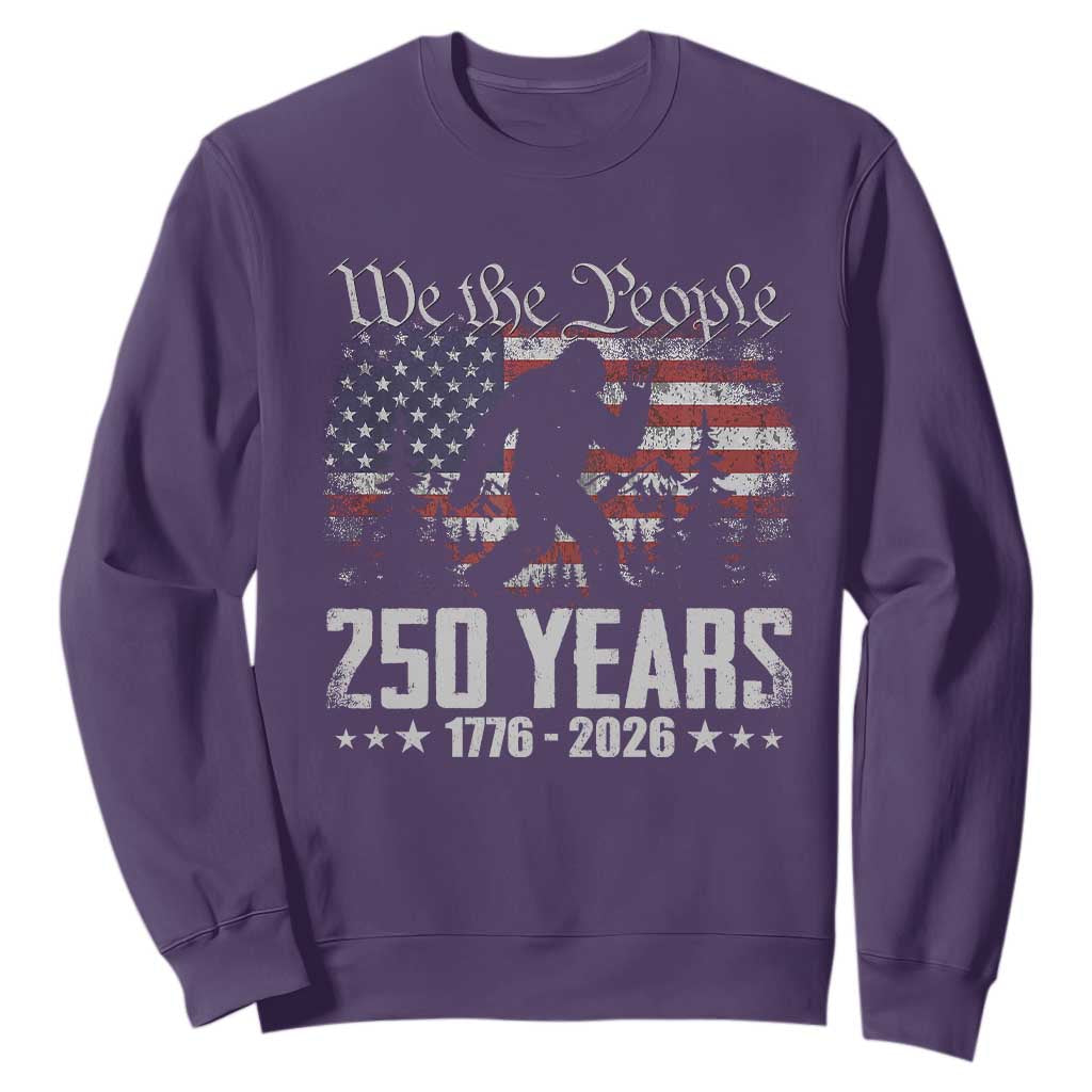 Bigfoot 250 Years American Flag Patriotic 1776 2026 Sweatshirt