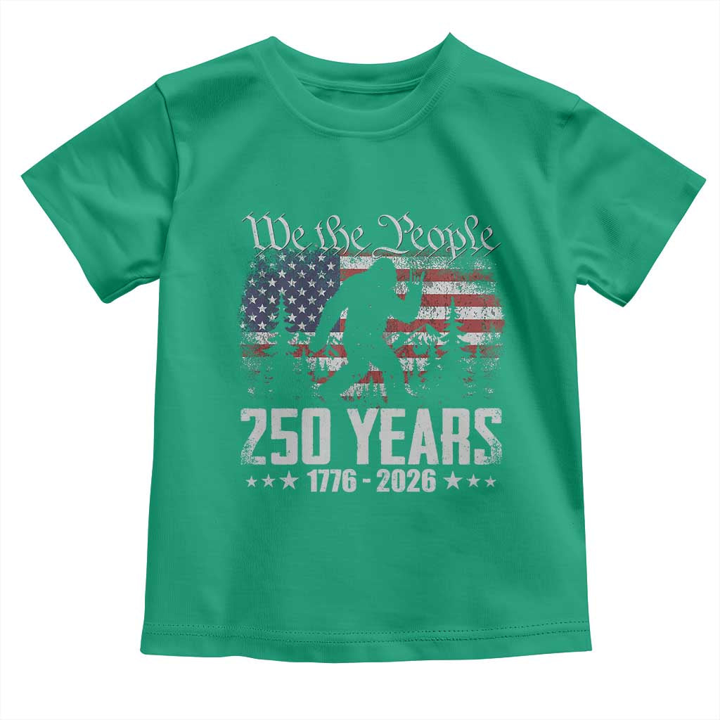 Bigfoot 250 Years American Flag Patriotic 1776 2026 Toddler T Shirt TS11 Irish Green Print Your Wear