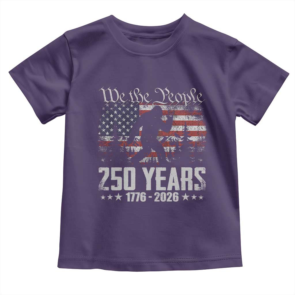 Bigfoot 250 Years American Flag Patriotic 1776 2026 Toddler T Shirt TS11 Purple Print Your Wear