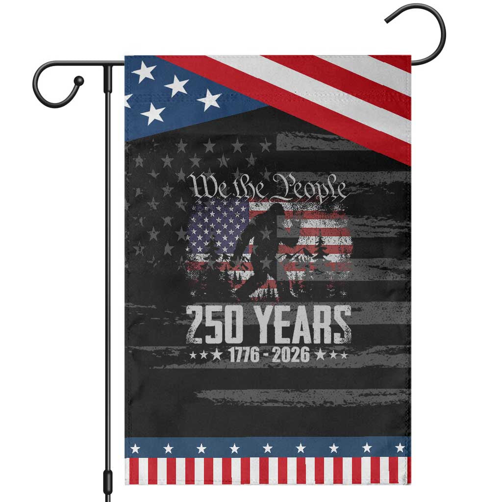 Bigfoot 250 Years American Flag Patriotic 1776 2026 Patriotic Garden Flag TS11 Distressed Black Blue Print Your Wear