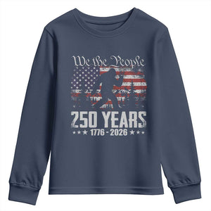 Bigfoot 250 Years American Flag Patriotic 1776 2026 Youth Sweatshirt