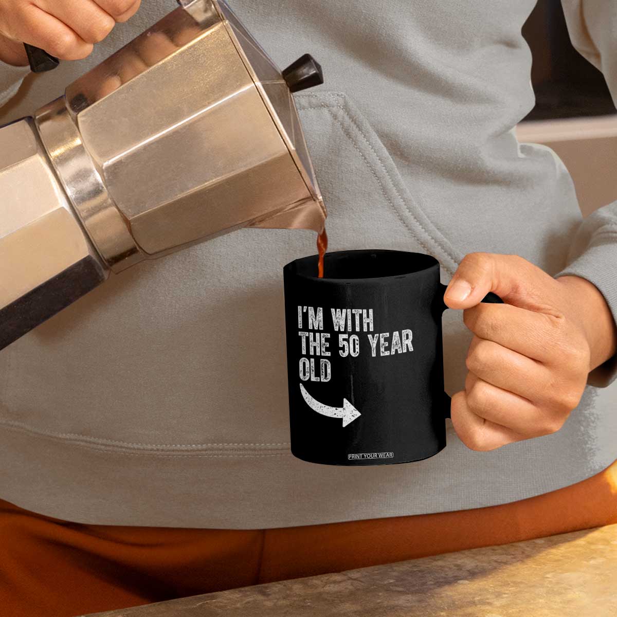 I'm With The 50 Year Old Matching Coffee Mug Turning 50 Funny 50th Birthday