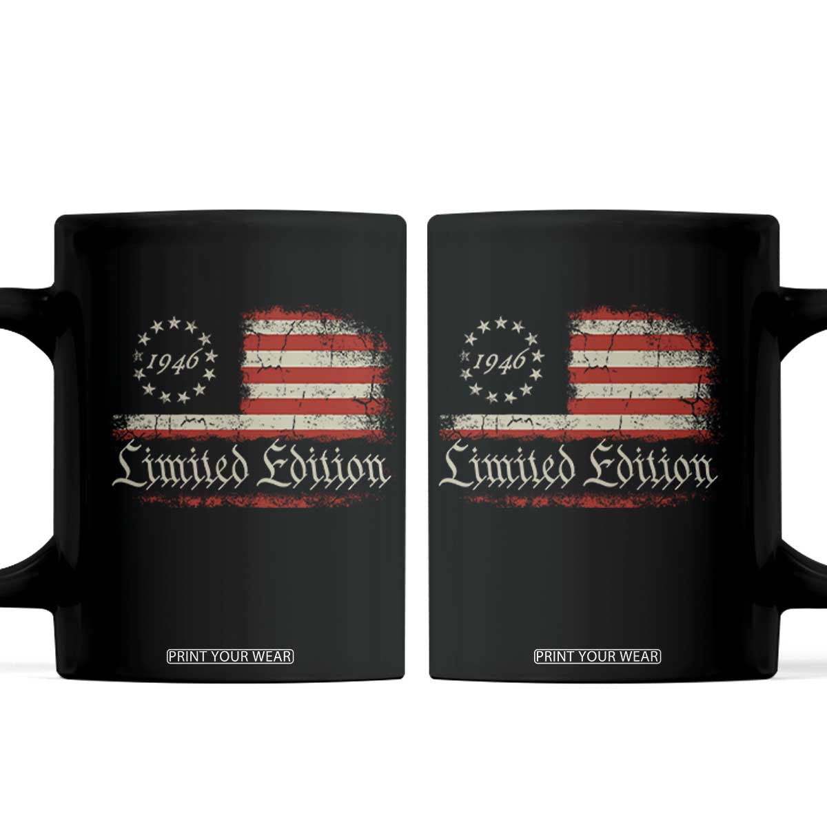 80th Birthday 1946 Limited Edition Coffee Mug Gifts for 80 Years Old Vintage American Flag