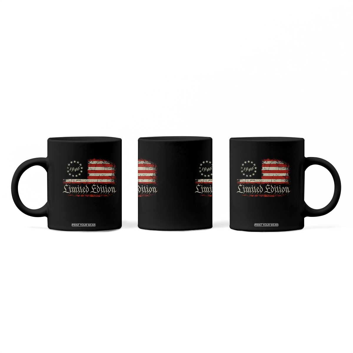 80th Birthday 1946 Limited Edition Coffee Mug Gifts for 80 Years Old Vintage American Flag