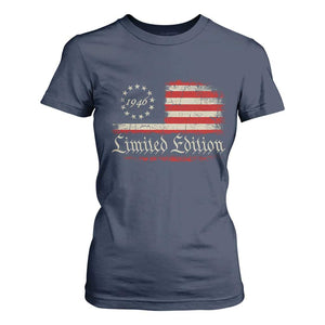 80th Birthday 1946 Limited Edition T Shirt For Women Gifts for 80 Years Old Vintage American Flag