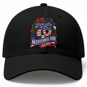 Bicentennial Babe 50th Birthday Baseball Cap Vintage 1976 Retro USA Floral