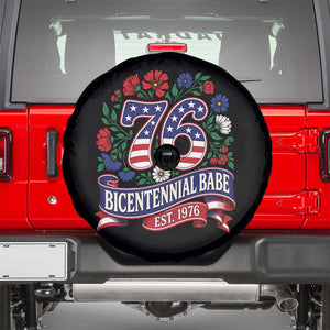 Bicentennial Babe 50th Birthday Spare Tire Cover Vintage 1976 Retro USA Floral TS11 Black Print Your Wear