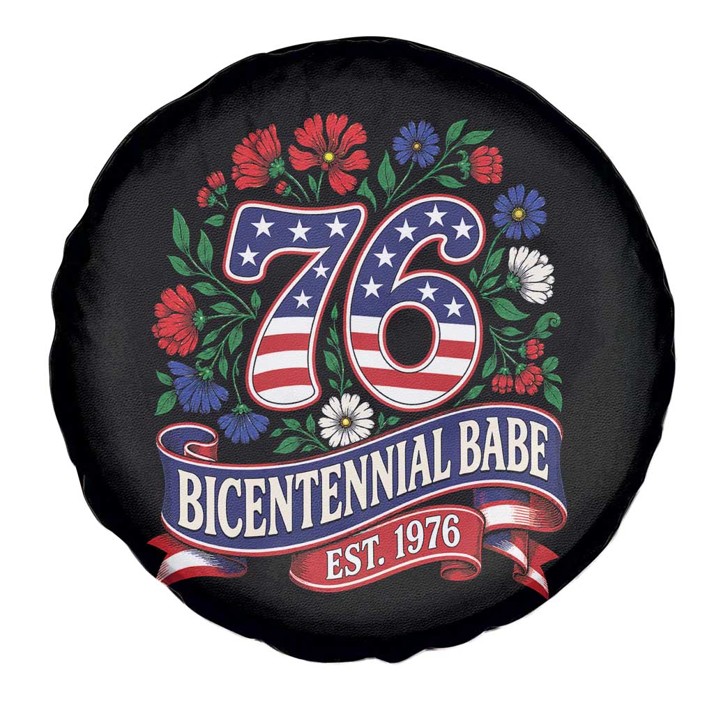 Bicentennial Babe 50th Birthday Spare Tire Cover Vintage 1976 Retro USA Floral TS11 Print Your Wear