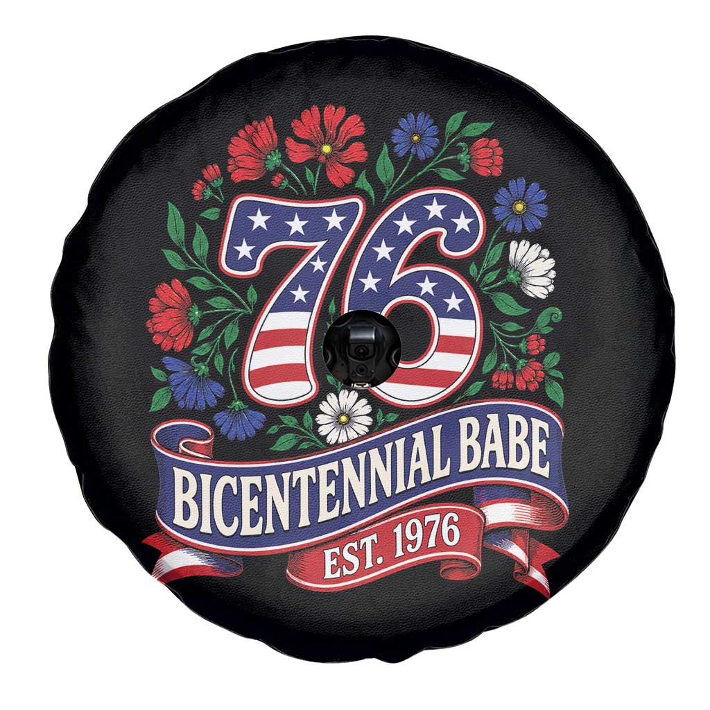 Bicentennial Babe 50th Birthday Spare Tire Cover Vintage 1976 Retro USA Floral TS11 Print Your Wear
