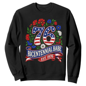 Bicentennial Babe 50th Birthday Sweatshirt Vintage 1976 Retro USA Floral
