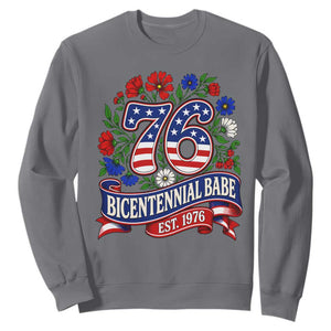 Bicentennial Babe 50th Birthday Sweatshirt Vintage 1976 Retro USA Floral