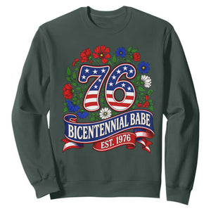 Bicentennial Babe 50th Birthday Sweatshirt Vintage 1976 Retro USA Floral
